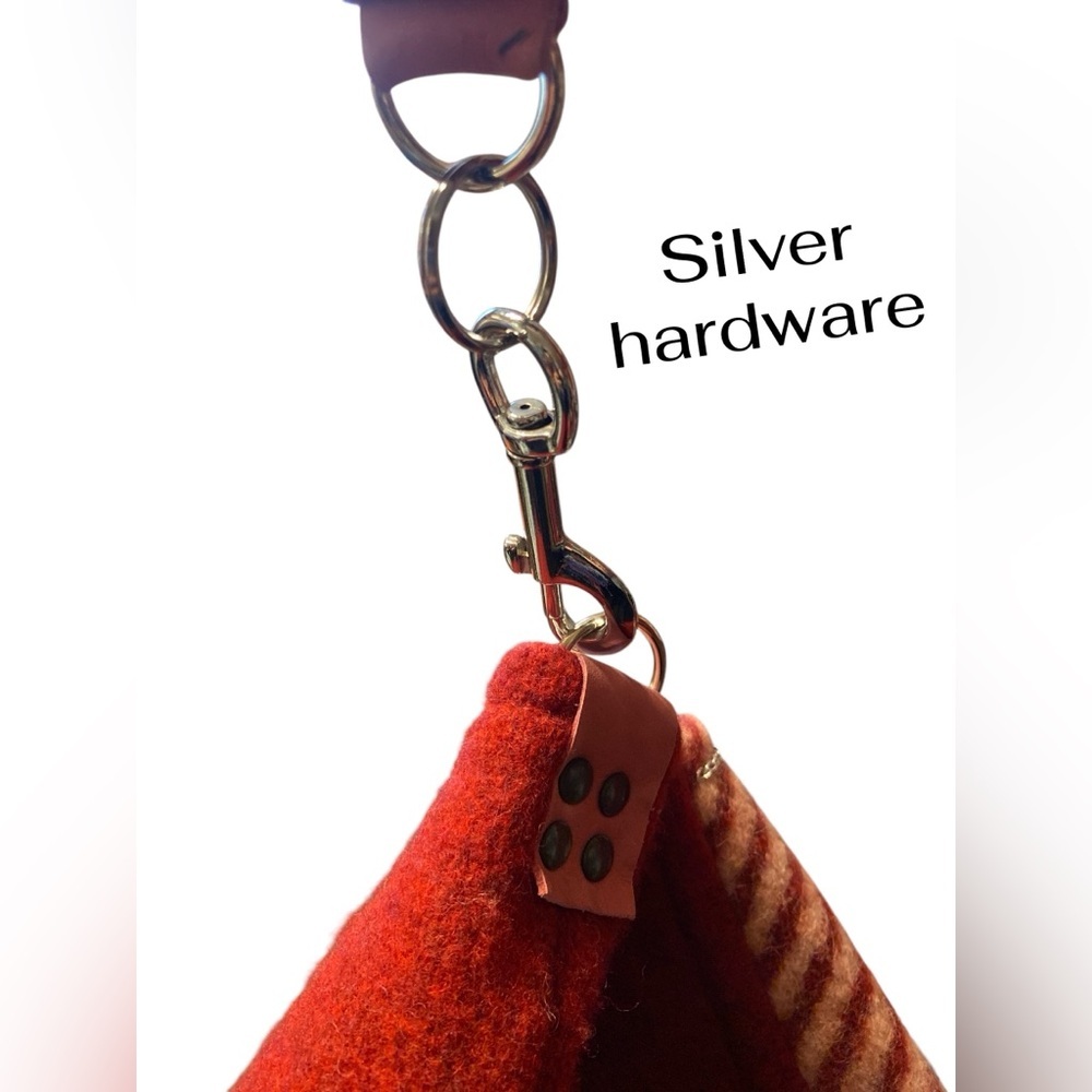 Hand Made with love, Red Striped Shoulder Bag with Butterfly! Boho hippie​ - Picture 6 of 6